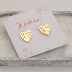 Aros Hoja Monstera Chapados en Oro o Plata