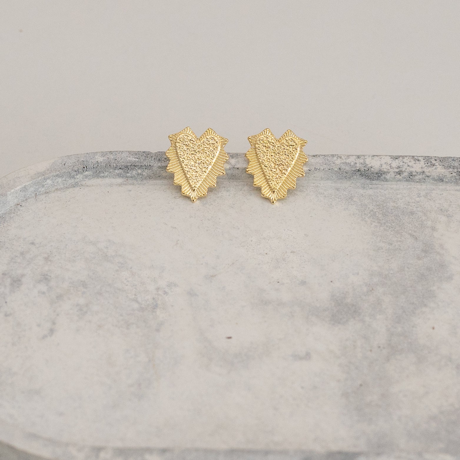 Aros Corazón Mexicano Chapados en Oro