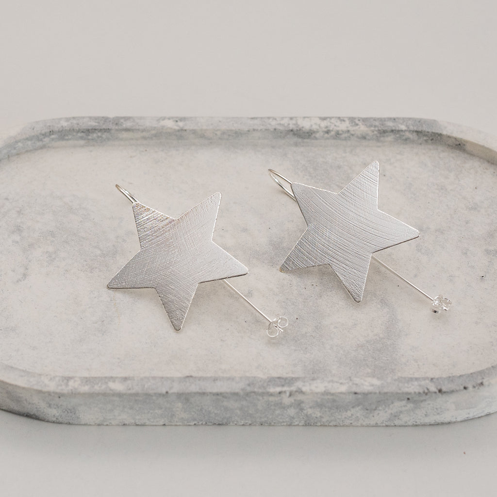 Aros Estrella XL Chapados en Plata