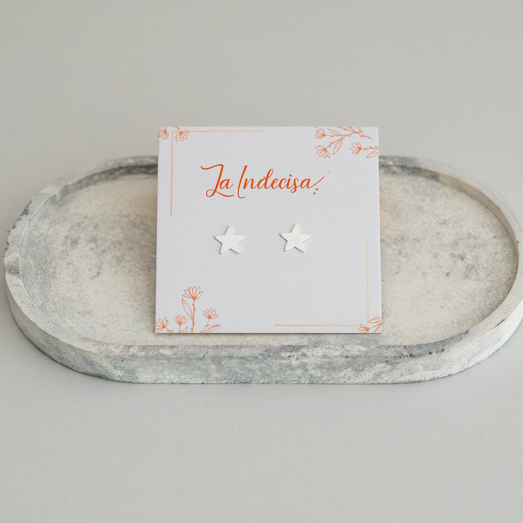 Mini Aros Estrella Chapados en Oro o Plata – Diseño Minimalista