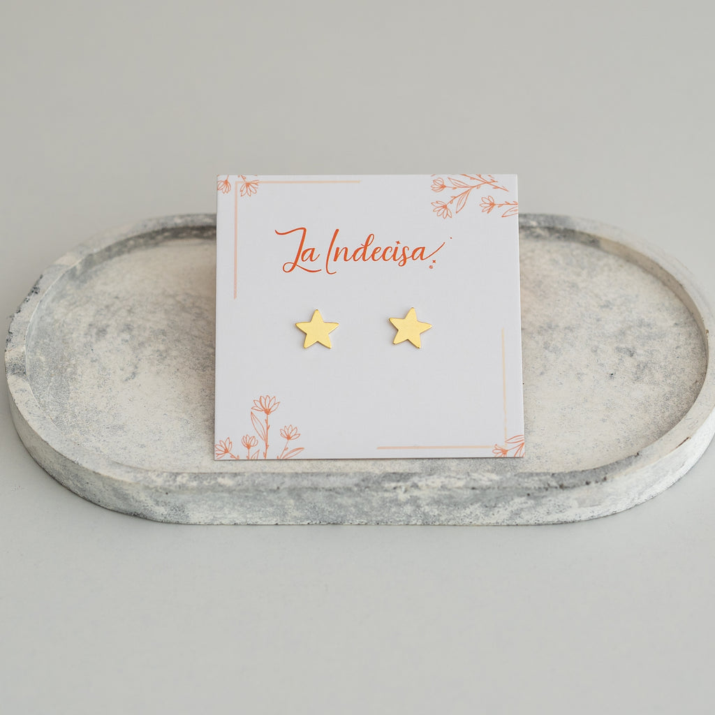 Mini Aros Estrella Chapados en Oro o Plata – Diseño Minimalista
