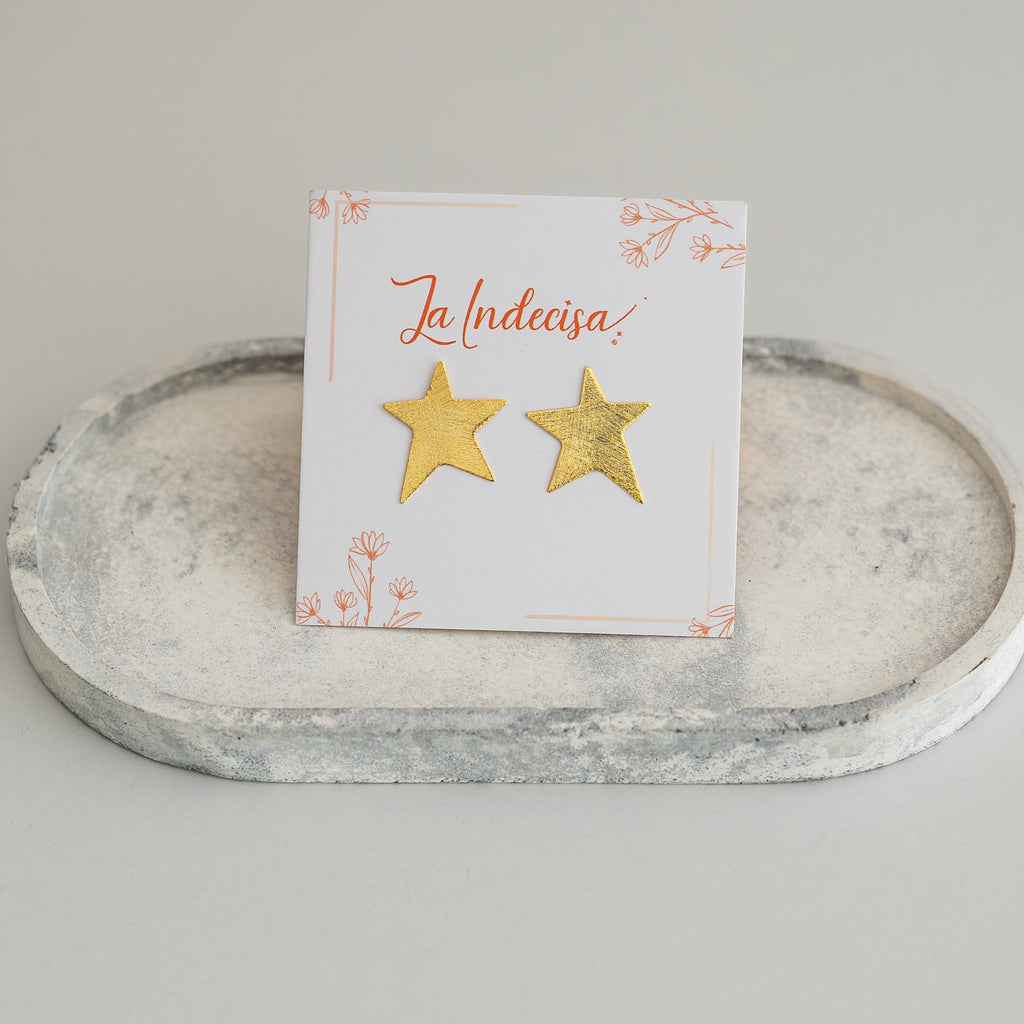 Aros Estrella Chapados en Oro o Plata