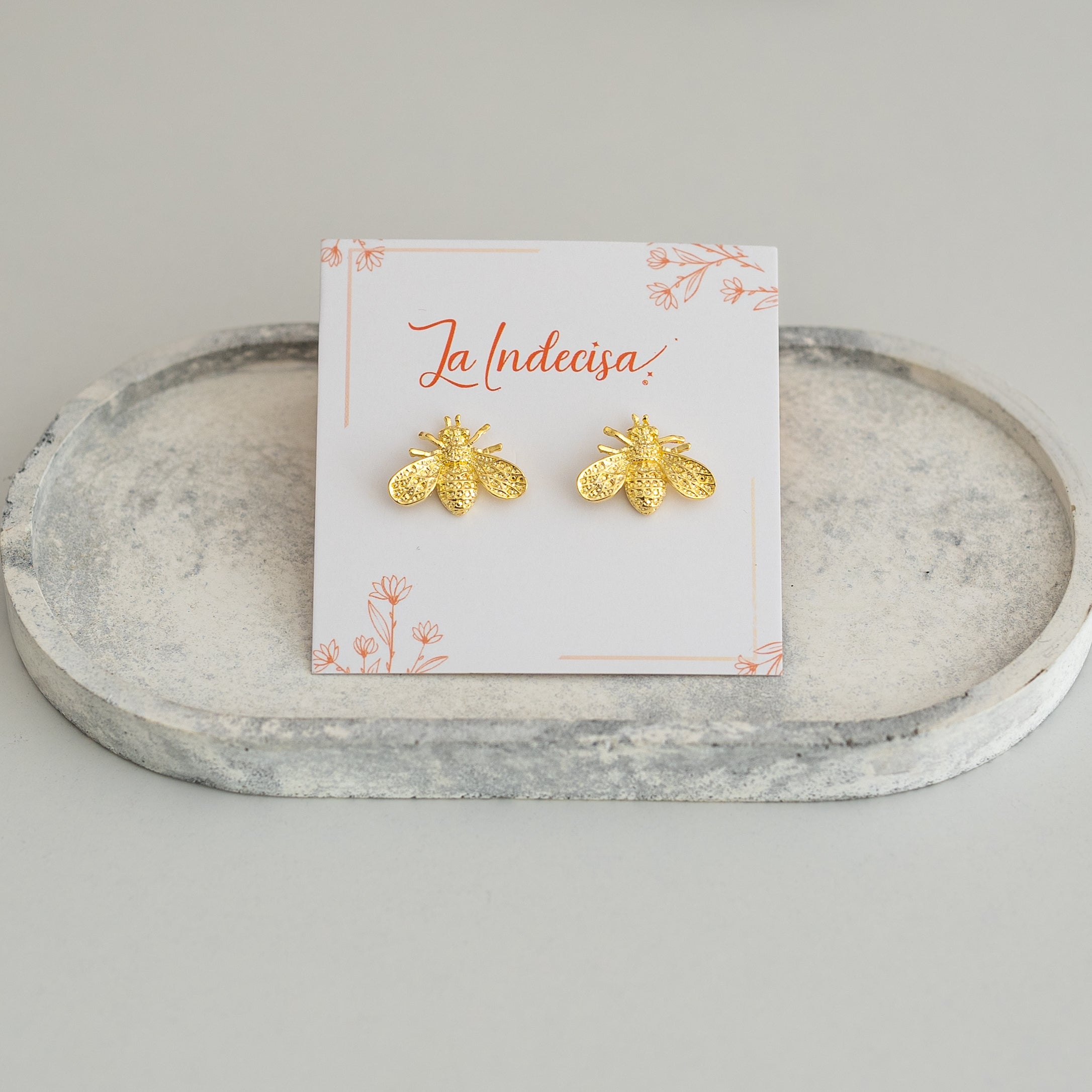 Aros Abeja Chapados en Oro