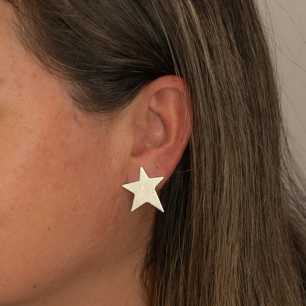 Aros Estrella Chapados en Oro o Plata