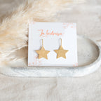 Aros Estrella Minimalistas – Chapados en Oro o Plata (Gancho Largo)