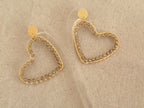 Aros corazón de Cristal Champagne
