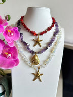 Collar de Opalina con  Estrella Dorada